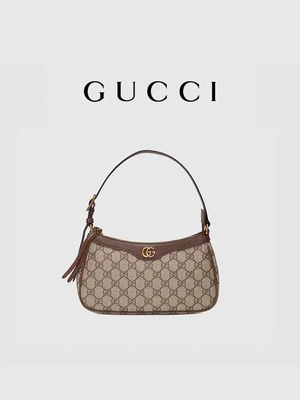 छोटा GG सुप्रीम कैनवास लेदर अंडरआर्म शोल्डर बैग GUCCI Ophidia
