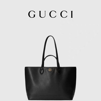 GUCCI Ophidia ब्रांडेड शोल्डर बैग छोटे मध्यम दाने वाले चमड़े का काला