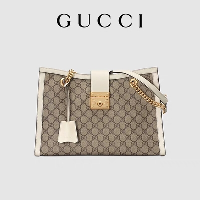 GG Gucci पैडलॉक शोल्डर बैग मीडियम सुप्रीम कैनवास कस्टमाइज्ड