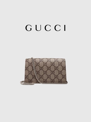 छोटे GUCCI डायोनिसस अलंकृत ब्रांडेड महिलाओं के हैंडबैग लेपित कैनवास साबर