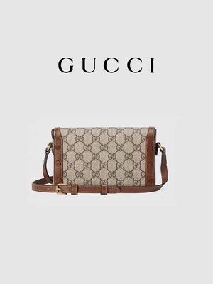9.5oz GUCCI हॉर्सबिट 1955 मिनी बैग लेडीज़ वॉलेट बेज एबोनी