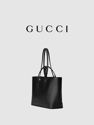 GUCCI Ophidia ब्रांडेड शोल्डर बैग छोटे मध्यम दाने वाले चमड़े का काला