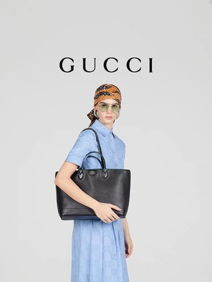 GUCCI Ophidia ब्रांडेड शोल्डर बैग छोटे मध्यम दाने वाले चमड़े का काला
