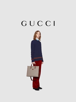 पैनल वाला GG सुप्रीम प्रिंट Gucci कैनवास टोट बैग शोल्डर बैग इंटरलॉकिंग के साथ G