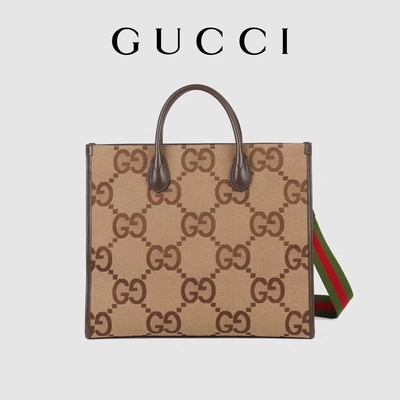 GUCCI ब्रांडेड शोल्डर बैग जंबो GG टोट बैग कैमल मेन जेंटलमैन