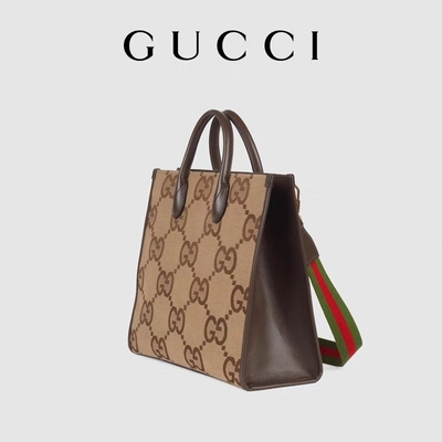 GUCCI ब्रांडेड शोल्डर बैग जंबो GG टोट बैग कैमल मेन जेंटलमैन