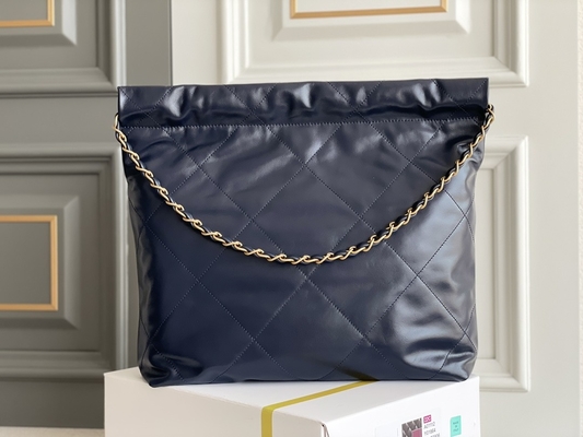 22S Calfskin Navy Chanel 22 &quot;ट्रैश बैग&quot; छोटा हैंडबैग ODM