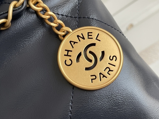 22S Calfskin Navy Chanel 22 &quot;ट्रैश बैग&quot; छोटा हैंडबैग ODM