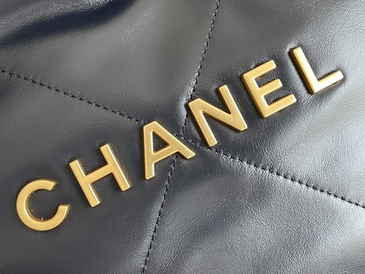22S Calfskin Navy Chanel 22 &quot;ट्रैश बैग&quot; छोटा हैंडबैग ODM