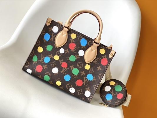 LV X Yayoi प्रीलव्ड ब्रांडेड बैग Kusama OnTheGoMM मोनोग्राम मल्टीकलर