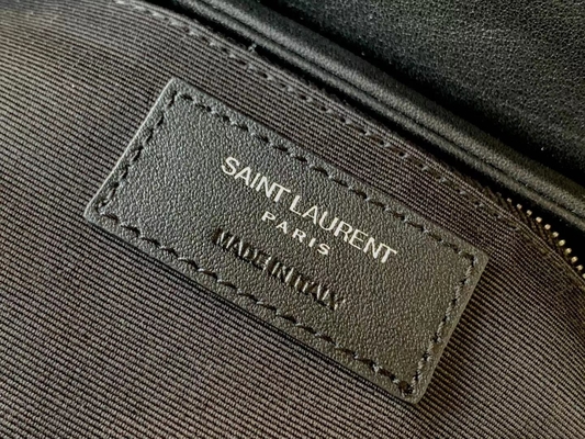 YSL सेंट लॉरेंट लेडीज कैसेंड्रा चेन शोल्डर बैग कॉटन कैनवास और कारमेल ब्राउन बछड़ा