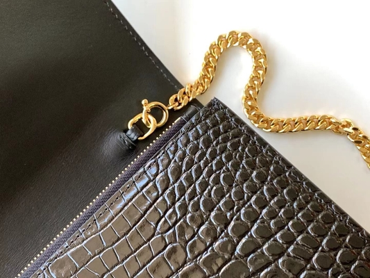 Calfskin YSL काला बैग सोने की चेन केट छोटा लटकन