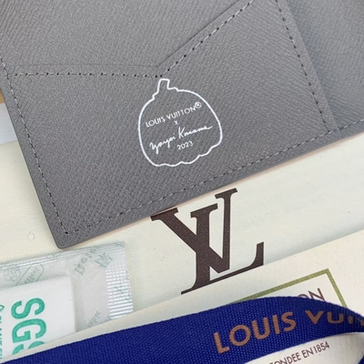 लुई Vuitton LV X YK मिनी डिज़ाइनर पर्स पॉकेट ऑर्गनाइज़र ब्लैक कद्दू प्रिंट