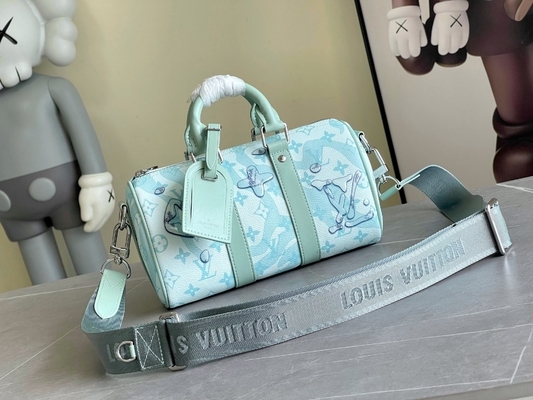 Business LV डिज़ाइनर मोनोग्राम बैग Keepall BandoulièRe 50 नीला ट्रैवल बैग