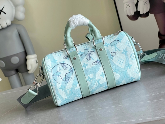 Business LV डिज़ाइनर मोनोग्राम बैग Keepall BandoulièRe 50 नीला ट्रैवल बैग