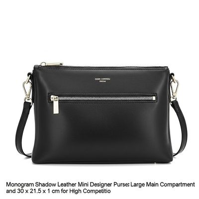 मोनोग्राम शैडो लेदर मिनी डिज़ाइनर पर्स बड़ा मुख्य डिब्बे और उच्च प्रतिस्पर्धा के लिए 30 x 21.5 x 1 सेमी